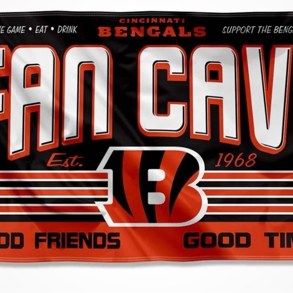 New in Pack Cincinnati Bengals Fan Cave Flag Banner 36X60 inch